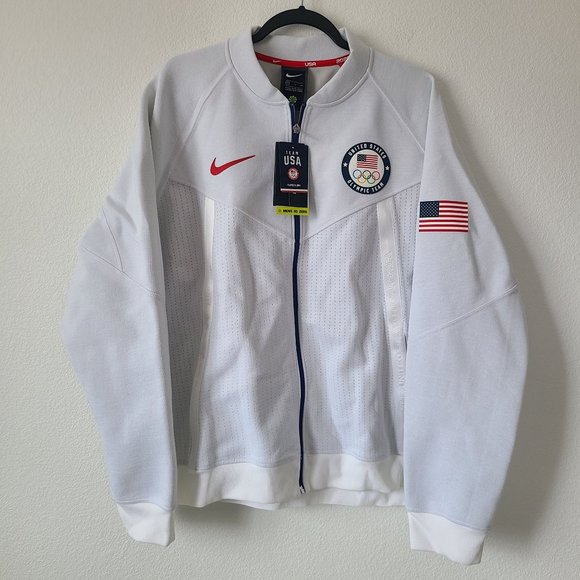 Nike USA 2020 Tokyo Olympics Full Zip Jacket CK4567-100 Size XL White MSRP $300 - Picture 1 of 7